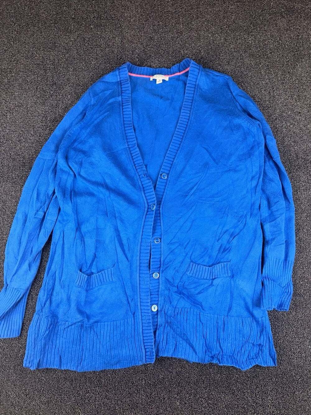 Isaac Mizrahi Live Essentials Blue Long Button Front Cardigan Sweater 1X